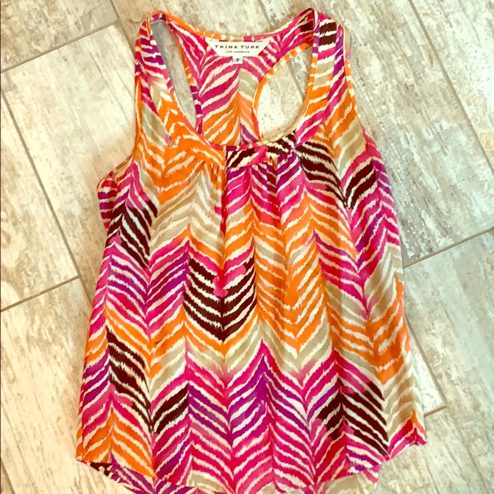 Trina Turk Summer Print Top- size petite